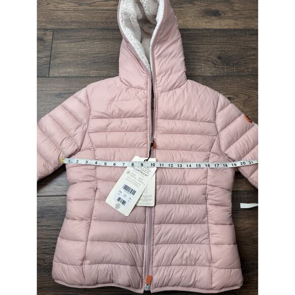NWT Save the Duck Women's Hooded Quilted Down Puffer Jacket Winter Coat Blush S - Picture 8 of 9